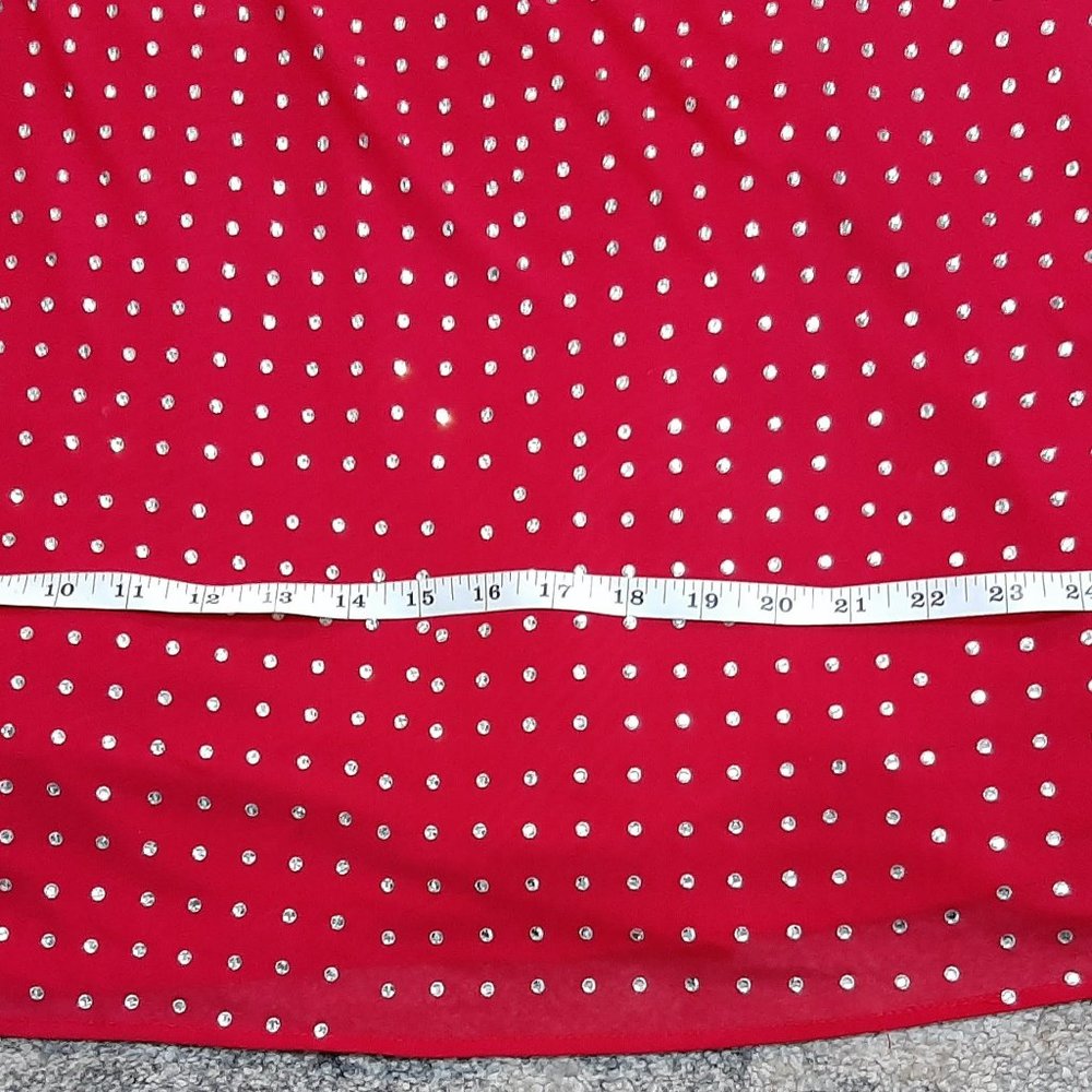 Full length solid Red with Rhinestones Gown - Picture 6 of 16